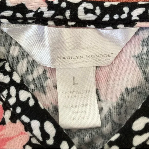 Marilyn Monroe Black & Pink Floral Cami and Short Pajama Set - Picture 8 of 14